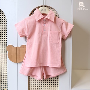 ชุดเสื้อผ้าเด็กสไตล์เกาหลี SeunKids ผ้าฝ้าย 100% ยืดได้ 4 ทิศทาง ระบายอากาศดี ชุดฤดูร้อน กางเกงขาสั้น ผลิตในเวียดนาม - Product Image 2