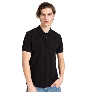 Polo de Manga Corta para Hombre, Corte Slim, Antiarrugas, de Alta Calidad, 220 g/m², Poliéster/Algodón, Color Sólido - Product Image 1