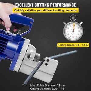 1350W 110V elettrometrici idraulici per cemento armato lame per ganasce 4.5 secondo taglio rapido per 7/8 pollici 22mm macchina per taglio tondo tondo tondo - Product Image 3