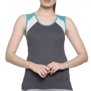 High Quality Women Tank Top 100% Cotton and <b>Polyester</b> Top Sale Cotton Tank Top for Gym Wear Women Regular Solid Cotton Women Top - Product Image 2