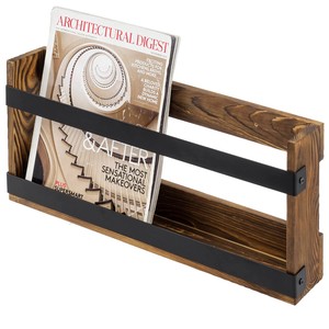 Porte-revues en bois de manguier minimaliste en gros - Finition naturelle - Product Image 1