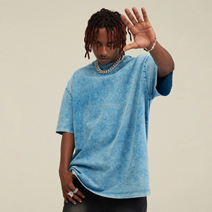 Camiseta de Gran Tamaño para Hombre, Estilo Vintage, Lavada con Ácido, de Alta Calidad, con Logotipo Personalizado, 100% Algodón, Tallas Grandes, Unisex - Product Image 5