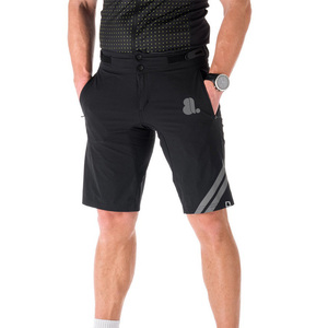 Pantalones Cortos Bermuda de Lona Negros para Hombre, Cintura Alta, Cierre con Cordón, Transpirables, Casuales, con Logotipo Frontal y Bolsillos Tipo Cargo - Product Image 1