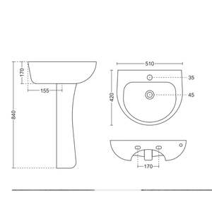 Elegant ceramic laundry sink pedestal basin 510x420x840mm bathroom washtub porcelain washing clothes basin miska set for utility - Product Image 2