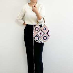 Automne hiver tricoté à la main sac à main coton Kimono sac à la main macramé fil Motif sac à main Kit artisanat femmes - Product Image 2