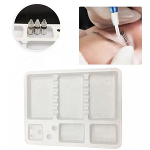 Disposable White Plastic Pigment Tray Color Palette <b>Holder</b> Adhesive Ink Tray for Tattoo PMU Accessories - Product Image 3