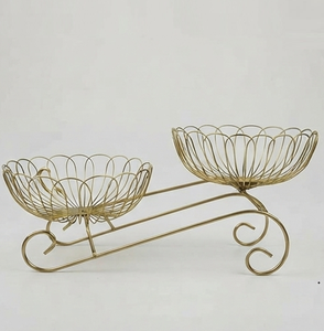 Gold Metal Wire Fruit <b>Basket</b> Set Customized Shape Elegant Design for Fruit Storage and <b>Display</b> - Product Image 3
