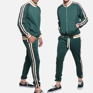 Conjunto Deportivo Rojo para Hombre con Cierre de Cremallera, Cuello Alto y Franja Lateral, Traje Deportivo de 2 Piezas, Ropa Deportiva Informal - Product Image 6