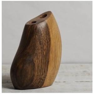 Vase à fleurs en bois écologique, sculpté à la main en bois de manguier, décoration de table pour salon, bureau, cadeaux et vente en gros - Product Image 4