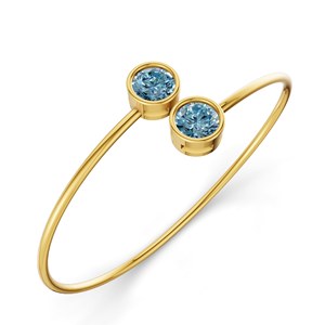 Brazalete Cleo Flexi de Oro Rosa de 14 Quilates con Diamante de Laboratorio Azul Hielo (1 Ct.) Tw. Brazaletes Románticos Certificados de Moda para Mujer - Product Image 6