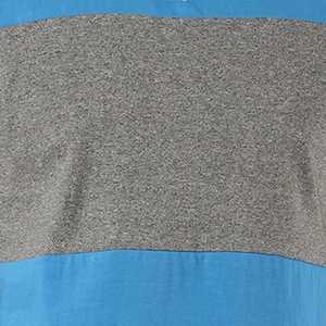Camiseta de manga corta para hombre, azul y gris, con bloques de color, cuello redondo, corte regular, estilo casual de punto. - Product Image 4