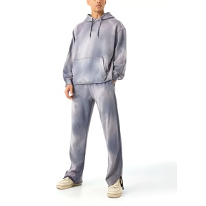 Ensemble de survêtement vintage délavé pour homme – Hoodie oversize streetwear et pantalon de jogging décontracté deux pièces - Product Image 1