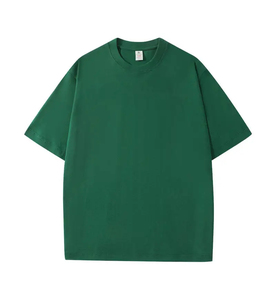 Camiseta de Manga Corta para Hombre, Color Borgoña, Cuello Redondo, 100% Algodón, Corte Regular, Color Sólido Informal, Tejido de Punto, Teñido Liso, OEM ODM - Product Image 6