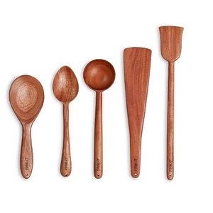 Juego de Cucharas de Madera Hechas a Mano de Primera Calidad para Cocinar, Servir y Mezclar, Utensilios de Cocina Ecológicos y Naturales, Logotipo Personalizado Disponible - Product Image 2