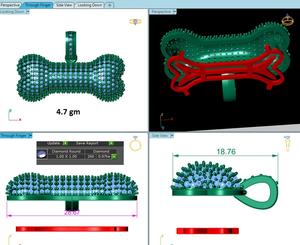 Collar unisex con colgante de hueso de perro con incrustaciones de diamantes |   Joyería Hip Hop de Lujo con Diamantes CZ, KRISHNAM JEWELS, Colgantes de Moda con Certificación de Terceros - Product Image 2