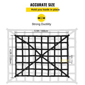 Rete da carico resistente 1,28 m x 1,68 m con fibbie a camma e ganci a S, cinghia trasversale per il controllo del carico nel cassone del pick-up, accessori - Product Image 4