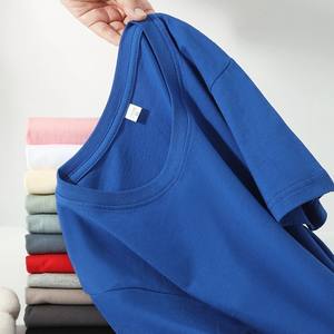 T-shirt promotionnel unisexe à col rond en coton peigné 180g, coupe ample, couleur unie, confortable, avec logo personnalisé – Vente chaude OEM - Product Image 4