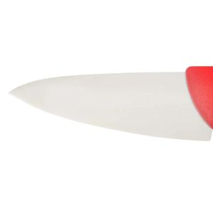 Couteaux de chef à lame argentée et manche rouge avec protège-doigts ergonomique et tranchant lisse pour la découpe de viande et de légumes en cuisine - Product Image 5