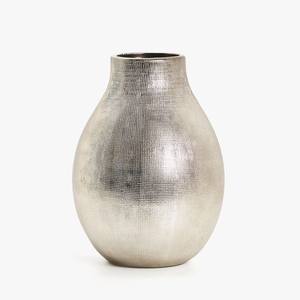 Jarrón de Flores Ovalado Moderno de Aluminio Martillado Hecho a Mano, Centro de Mesa Decorativo para Bodas y Hogar, Venta al Por Mayor - Product Image 3