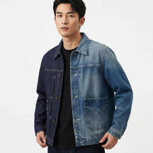 Herren Vintage Gewaschene Denim-Arbeitsjacke 100% Baumwolle Arbeitsbekleidung mit Bestickter Tasche - Product Image 4