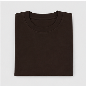 Camiseta de Manga Corta Extra Grande para Hombre, Diseño Interlock Estructurado en Color Marrón Espresso, MTS-OVR-0028 - Product Image 5