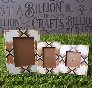 Modern <b>Wooden</b> Photo <b>Frame</b> Rectangular Handmade Decorative Tabletop Display Vertical <b>Picture</b> <b>Frame</b> with Geometric Pattern - Product Image 5