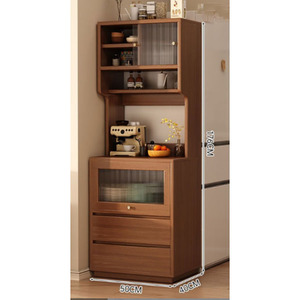 Buffet de rangement en noyer pour salon, salle à manger, armoire de cuisine avec porte - Product Image 2