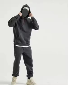 Unisex <b>Oversized</b> Multi-Color Fleece Breathable Plain 2 Pcs Tracksuit Sweat Suits OEM Customized <b>Sweatpants</b> & Hoodie Set - Product Image 3