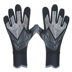 Gants de gardien de but de football à doigts entiers en PU avec impression silicone, antidérapants, respirants, unisexes, avec sangle de poignet réglable et fermeture auto-agrippante - Product Image 3