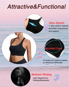 สปอร์ตบราแบบกระชับทรงสวยสำหรับผู้หญิง บราออกกำลังกายแบบ Racerback สายรัดกว้าง รองรับการวิ่ง ฟิตเนส โยคะ รับผลิตแบรนด์ส่วนตัว - Product Image 4