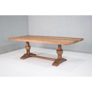 Rắn xoài gỗ truyền thống trang trại ăn uống thiết lập với băng ghế dự bị màu nâu vết đánh bóng thủ công và có thể gập lại cho khách sạn biệt thự - Product Image 5