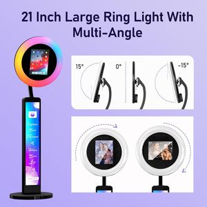 Support de photomaton portable avec compatibilité APP, télécommande, éclairage annulaire RGB et synchronisation musicale - Product Image 2