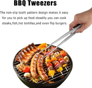 High Quality Eco-Friendly Stainless Steel Culinary Tongs TWEEZERS9 Model Premium Sale Utensils Offset Fine Tip Saute Food - Product Image 5
