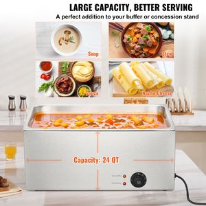 Scaldavivande Elettrico Commerciale in Acciaio Inox da 1200W, 19QT, Bain Marie, Scaldavivande da Tavolo per Buffet - Product Image 2