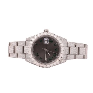 Reloj de Lujo de Acero Inoxidable con Cuarzo, Bisel de Diamantes y Esfera con Números Romanos, Pantalla Analógica de 36 mm, Cierre Desplegable, Unisex - Product Image 1