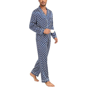 2 Piece <b>Men</b> Night Suit Short Sleeve Scoop Neck Shorts <b>Set</b> Elastic Waist Soft Breathable Lightweight Summer <b>Pajamas</b> - Product Image 4