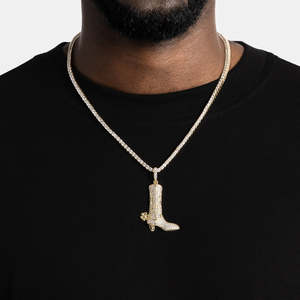 Iced <b>angel</b> wing pendant Stainless steel hip hop jewelry Luxury wing necklace Rhodium plated pendant - Product Image 4