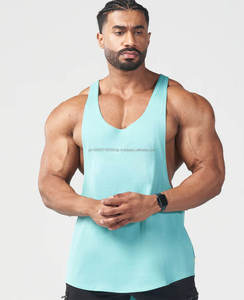 Camiseta sin mangas atlética de poliéster 100% personalizada al por mayor para hombre, camiseta sin mangas suave que absorbe la humedad, ligera, transpirable, tejida con estampado en blanco - Product Image 1