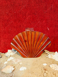 Luxury Fan Shape Wooden Clutch Handbag Designer Evening <b>Party</b> Wedding Hard Case Statement <b>Bag</b> <b>for</b> Women - Product Image 5