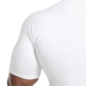 Camiseta Deportiva de Manga Corta para Hombre, Personalizable, Compresión, Corte Ajustado, Color Sólido, para Gimnasio y Uso Diario, 240g, Secado Rápido, Transpirable - Product Image 4