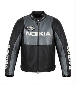 Veste de course en cuir de vachette professionnelle pour homme, sur mesure, pour la conduite sur circuit, avec protection dorsale niveau 2 CE - Product Image 1