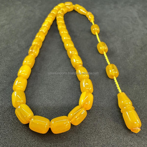 Yellow Resin Tasbih Misbaha Subha Tespih 33 Islamic Prayer <b>Beads</b> Handmade Rosary for Dhikr <b>Meditation</b> Ramadan Gift for Him Her - Product Image 5