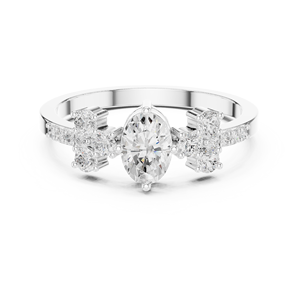 JEWEL SMITHS 14K Real Gold Moissanite Halo Anillo de bodas Joyería fina de diamantes - Product Image 5