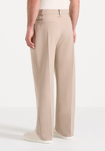 Pantalon de jogging droit en coton beige pour homme, taille élastique, coupe décontractée élégante, poids moyen, grande taille, hiver - Product Image 2