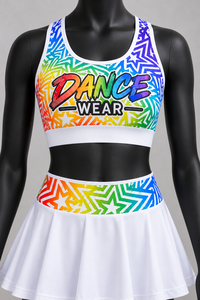 Custom Girls <b>Dance</b> Wear Set Dancewear <b>Crop</b> <b>Top</b> Cheer Skirt Sublimated <b>Dance</b> Practice Wear OEM ODM Manufacturer - Product Image 4