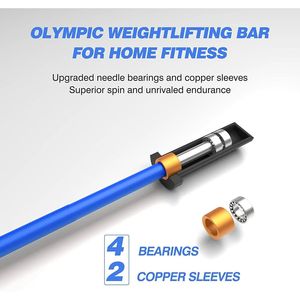 Blu per Olympic 4Ft solido cromo barra di sollevamento pesi 400 libbre capacità di allenamento per la forza palestra da casa Squat da 2 pollici - Product Image 3