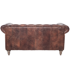 Classic Genuine Leather Two Seater Chesterfield <b>Sofa</b> with Deep Quilted Upholstery and Rolled Arms Solid Wood Legs Furniture - Product Image 5