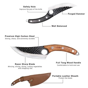 Custom Handmade Eco-Friendly Dishwasher <b>Safe</b> Ambidextrous Modern Carbon Steel 2.0mm Thick Boning <b>Knife</b> 6-7.9in Wood Handle - Product Image 6