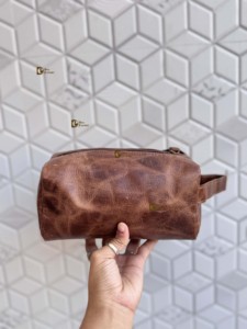 Nuevo Organizador de Artículos de Aseo de Cuero Genuino de Diseño, Kit de Afeitado para Hombre y Mujer, Bolsas de Cosméticos de Viaje de Cuero Real, Bolsas de Maquillaje - Product Image 3