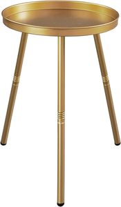 Metal <b>Side</b> <b>Table</b> End <b>Table</b> for Any Room Small <b>Side</b> <b>Tables</b> for Small Spaces Pure Golden Finf with 3 Legged - Product Image 5